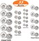 55 Sets Sew-on Snap Buttons Metal Snap Fastener Durable Press Studs Buttons for Sewing Clothing, 4 Sizes (Silver)